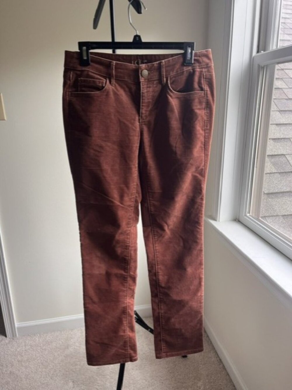 Ann Taylor LOFT Rust Brown Corduroy Straight Leg Pants Women's Size 2